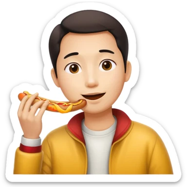 Asian eating dog anima sticker