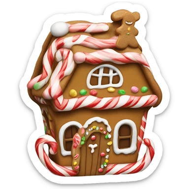 Candy cane gingerbread house  sticker