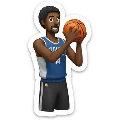man shooting a basketball sticker