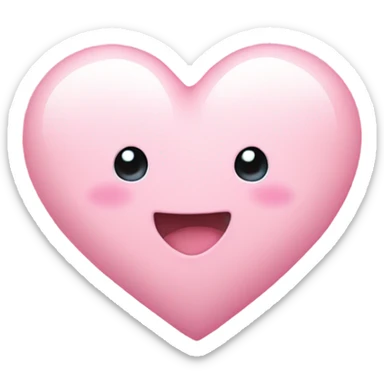 light pink cute heart sticker
