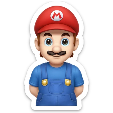 Super Mario character with red cap and blue overalls sticker