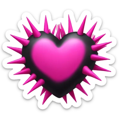 Black heart w pink spikes  sticker