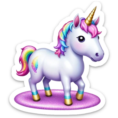 Unicorn pooping glitter  sticker