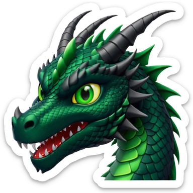 black dragon, green eyes sticker