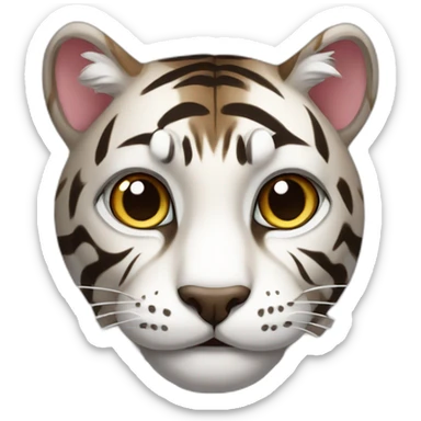 dark brown and white tiger cat sticker