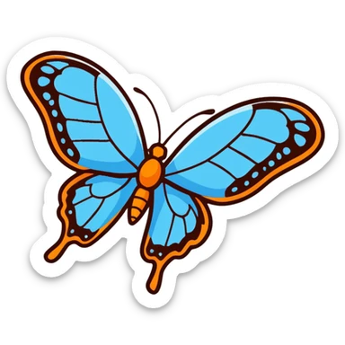 Vibrant blue butterfly sticker with delicate wing details sticker