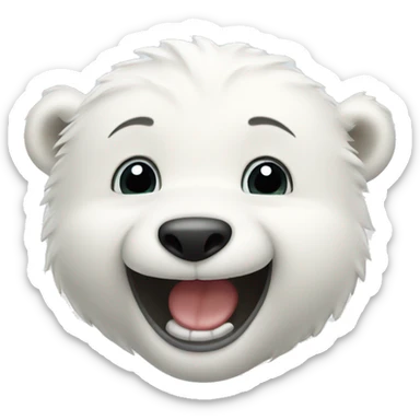 Baby polar bear laughing  sticker