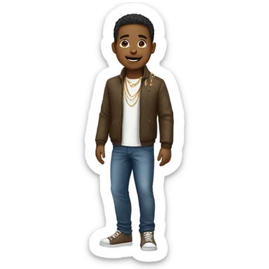 casual young man with jewelry sticker