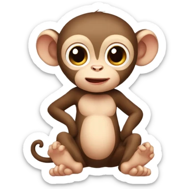 Cute baby monkey sticker