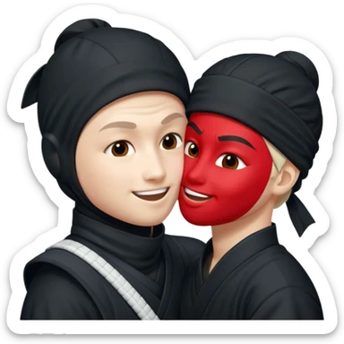 Ninja nike blanco, dando besos sticker