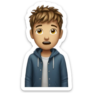 A boy who scared  sticker