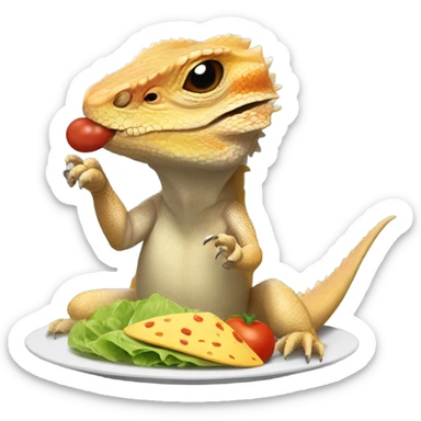 bearded dragon eating tacos sticker