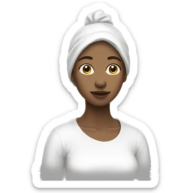 woman standing covered in white paint sticker