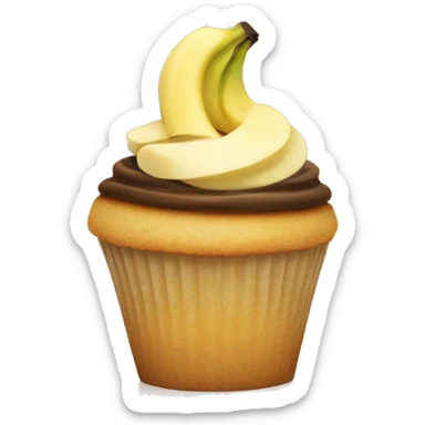cupcake topped with a banana slice and nilla wafer sticker