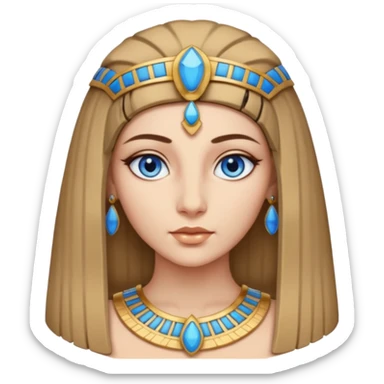 Cleopatra con capelli biondi scuro e occhi blu  sticker