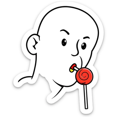Man licking lollipop sticker