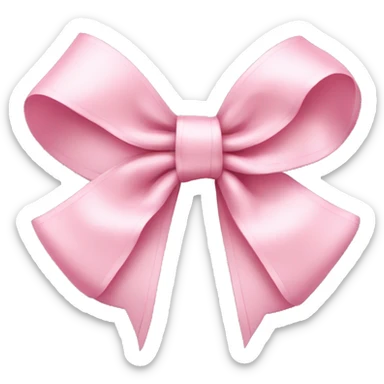 light pink ribbon bow sticker