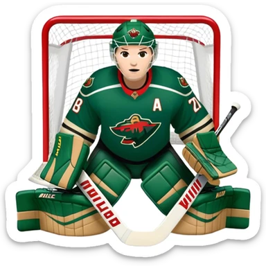 Minnesota wild goalie, full player sticker