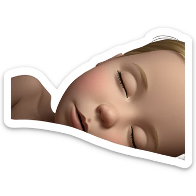 peaceful girl sleeping with eyes closed sticker