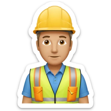 middle aged safety manager standing full body sticker