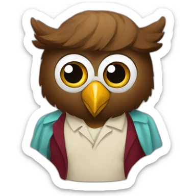 buho con camisa vinotinto sticker