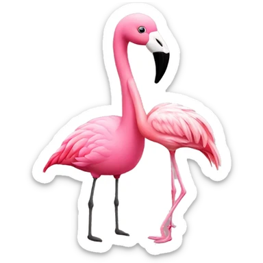 Flamingo with a baby flamingo  sticker