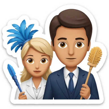 Ein Detektiv interviewt eine Putzfrau sticker