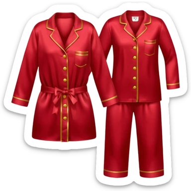 Pijama de satin color rojo oscuro  sticker