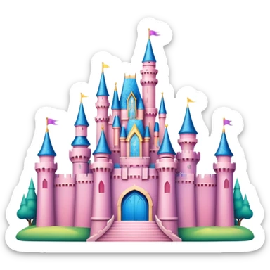 Disney castle with princesses on the the outside  sticker