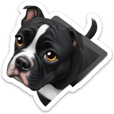 Black french buldog with ipad sticker