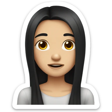 girl with black hair is crying  sticker