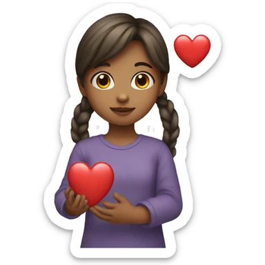 Girl with heart in your hand  sticker