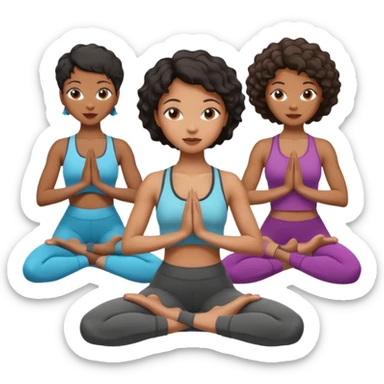black women doing yoga with short hair wavy cut sticker