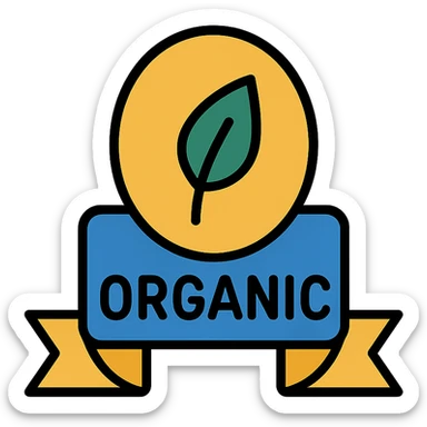 colorful modern icon of organic products sticker
