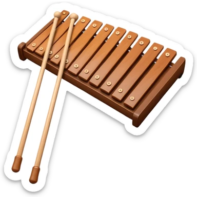 wooden xylophone top view sticker