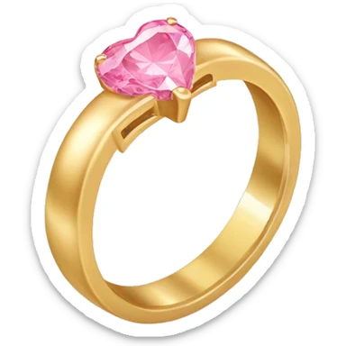 Sliver ring with a pink heart diamond sticker