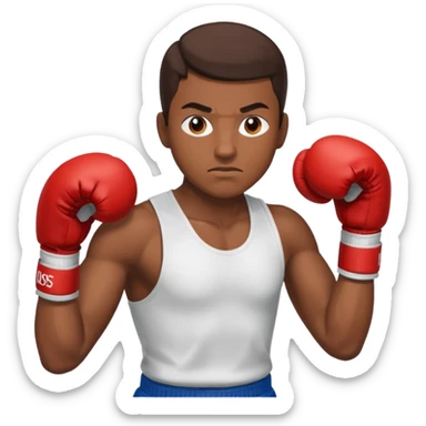 athlete in boxing gloves sticker