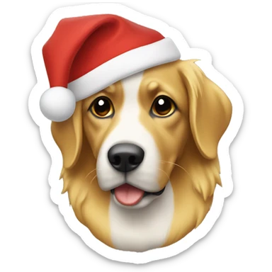Goldie with christmas hat sticker