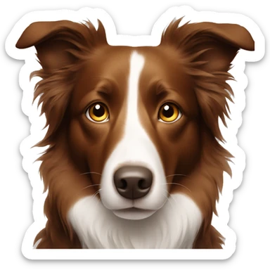 Brown border collie with freckles  sticker