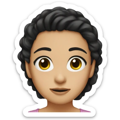 Tia Green eyes black Hair sticker