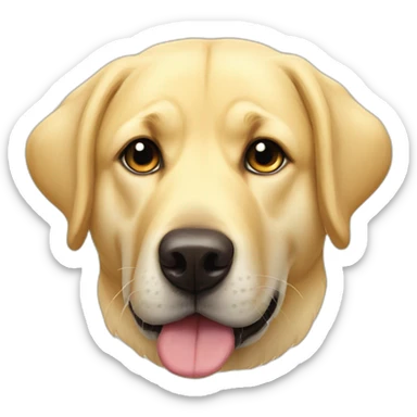 Light yellow lab half floppy ear half stand up ear  German shepherd face mutt chubby face sticker