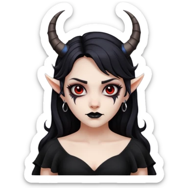 girl with evil horns and black dress sticker