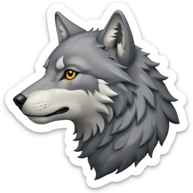 wolf head in profile view, side view of wolf face sticker