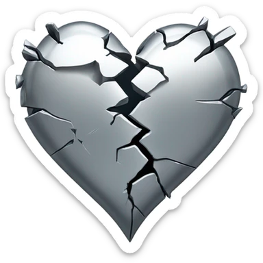 silver broken heart sticker
