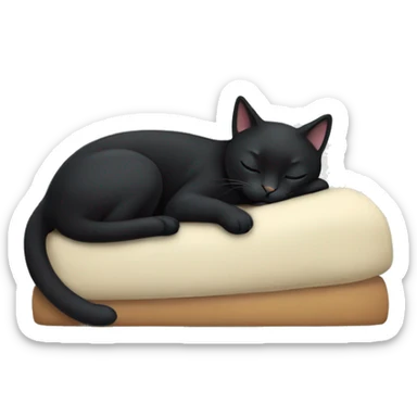 black cat sleeping sticker