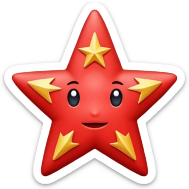 red star glitter spance sticker