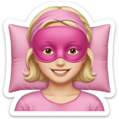 relaxed with pink sleep mask face emji sticker