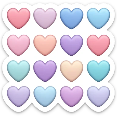 pastel hearts sticker