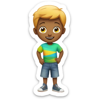 smiling boy in outdoor setting sticker