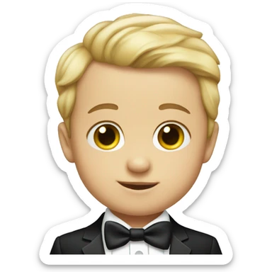 Baby boy with tux sticker